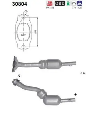 Catalyseur AS 30804 neuf avec accessoires pour Dacia Dokker, Duster et Lodgy - Miniature 4