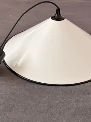 Suspension Claude modèle Pékin en métal blanc laqué, Ø 47 cm - Miniature 2