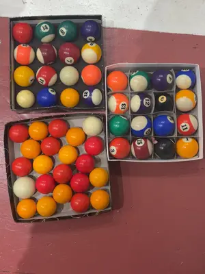 Billard américain démonté de 2,21 x 1,21 m avec boules et queues incluses - Miniature 5
