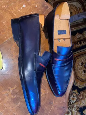 Mocassins Berluti Andy pointure 43 patine aubergine et rouge - Miniature 2