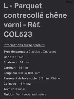Lot Parquet Chêne OUESSANT L CLIC Soboplac 11,7 m² neuf - Miniature 2