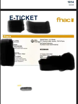 Deux places pour le concert de Mosimann au Zénith de Paris le 17 octobre
