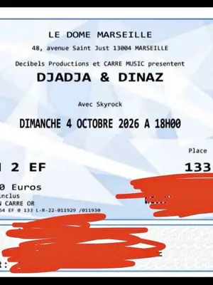 Deux places pour Djadja & Dinaz au Dôme de Marseille le 4 octobre