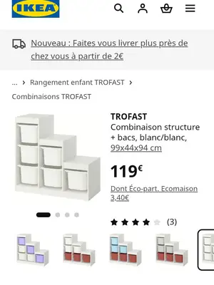 Meuble de rangement IKEA TROFAST avec bacs colorés - Miniature 4
