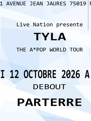 Billet pour le concert de Tyla au Zénith le 12 octobre