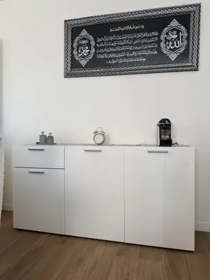 Buffet MDF laqué blanc 3 portes - Comme neuf