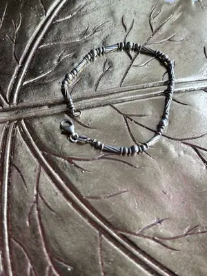 Bracelet vintage argent 925 maille travaillée