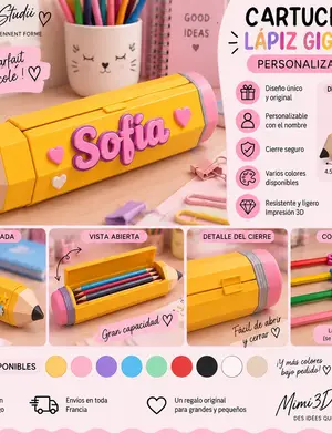 Trousse crayon géant personnalisée impression 3D