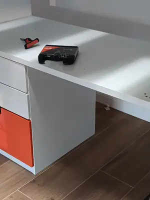 Lit mezzanine IKEA SMÅSTAD 90 x 200 cm avec bureau, 4 tiroirs et matelas - Miniature 4