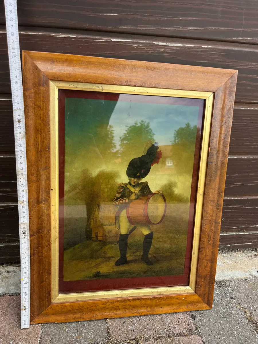 Tableau ancien Le Tambour - cadre bois - Photo 1