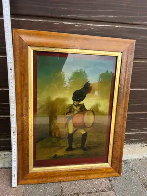 Tableau ancien Le Tambour - cadre bois