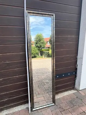 Miroir long années 80-90, cadre patiné