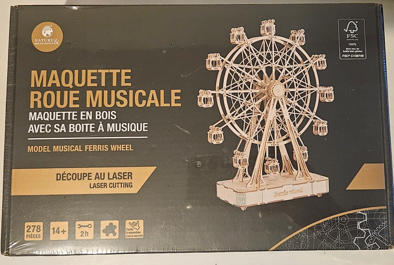 Maquette roue musicale en bois – Neuve sous plastique - Photo 1