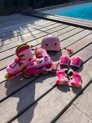 Lot rollers et protections enfant Oxelo fille pointure 28-30
