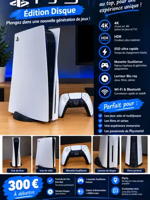 Console PS5 en bon état avec une manette