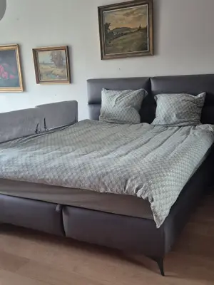 Boxspring EDEN 160 x 200 cm avec coffres de rangement, comme neuf