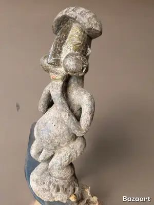 Statue Reliquaire Baoulé Mali - Art Africain Authentique - Miniature 4
