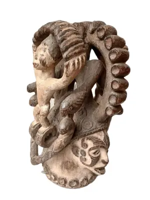 Masque Casque Igbo Ancien - Art Africain Nigéria - Miniature 2