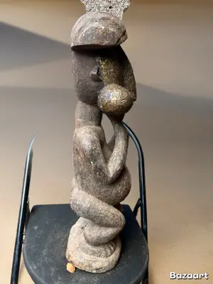 Statue Reliquaire Baoulé Mali - Art Africain Authentique - Miniature 3