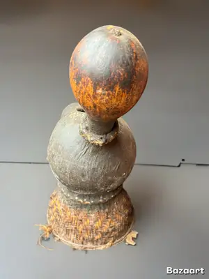Masque-casque traditionnel Igbo du sud-est du Nigeria, pièce de collection expressive - Miniature 2