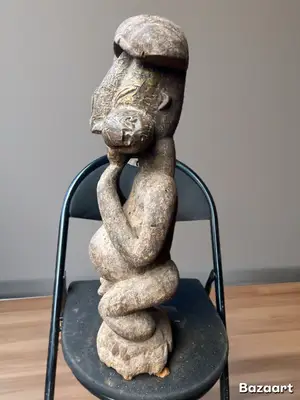 Statue Reliquaire Baoulé Mali - Art Africain Authentique - Miniature 5