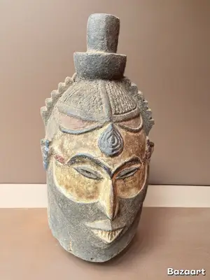 Sculpture bois africaine artisanale - Décoration ethnique - Miniature 5