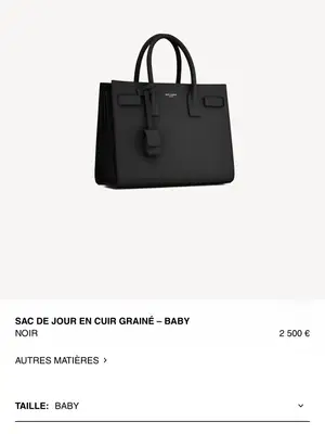 Sac de Jour Saint Laurent taille baby - Miniature 2