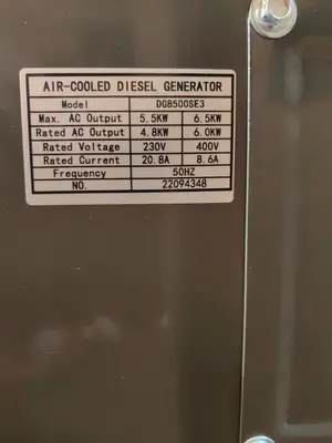 Générateur diesel 6,5 kW – Hi-E ARNS DG8500SE3 avec démarreur électrique - Miniature 8