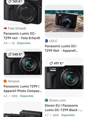 Appareil photo Panasonic Lumix DC-TZ99 en bon état - Miniature 3