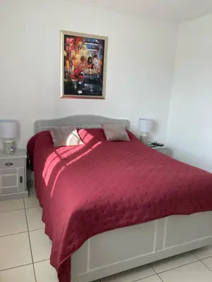 Chambre complète lit 200x140 gris + matelas + meubles