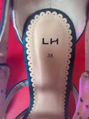 Sandales à talons LH La Halle bleu marine, pointure 38, très bon état - Miniature 3