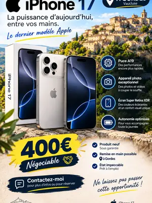 iPhone 17 256 Go désimlocké en excellent état avec accessoires