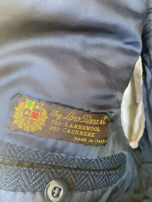 Veste homme Loro Piana en laine et cachemire, taille M, bleue, très bon état - Miniature 4