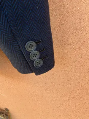 Veste homme Loro Piana en laine et cachemire, taille M, bleue, très bon état - Miniature 5