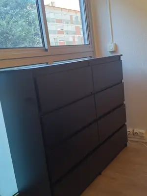 Grande commode noire à 8 tiroirs, quasi neuve - Miniature 3