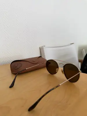 Ray-Ban lunettes de soleil rondes dorées verres marron - Miniature 2