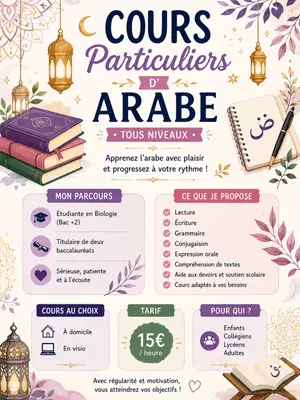 Cours particuliers d'arabe pour tous les niveaux