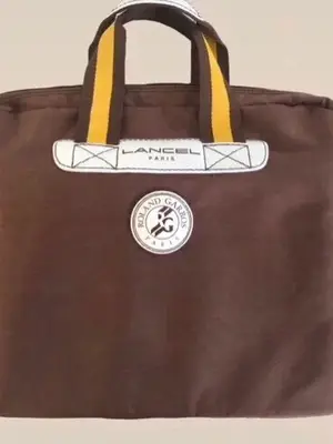 Sac Lancel Roland-Garros 2022 en toile, porte-documents aux détails en cuir - Miniature 3