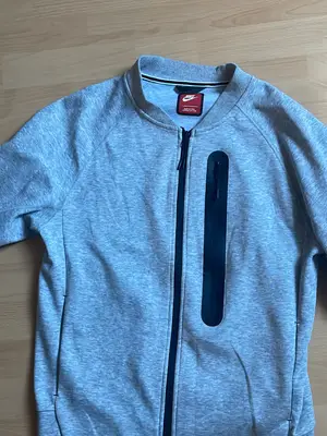 Pull Nike Tech Aviateur homme gris chiné avec fermeture éclair entière