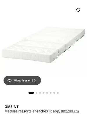 Lit enfant extensible IKEA avec matelas - Miniature 4