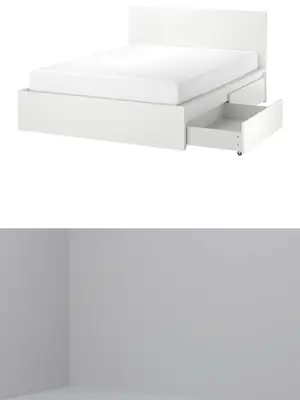 Cadre de lit MALM IKEA 2 places comme neuf