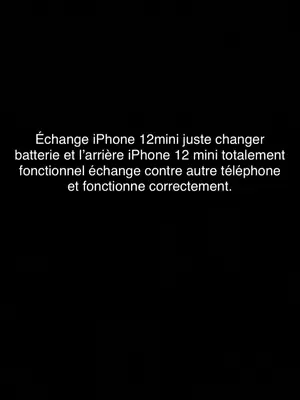 Échange iPhone 12 mini fonctionnel, batterie à changer et arrière légèrement abîmé