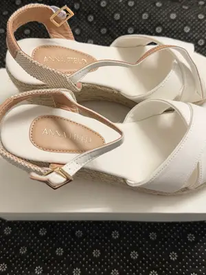 Sandales compensées ANNA FIELD blanches taille 37 neuves - Miniature 3