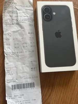 iPhone 17 noir avec reçu