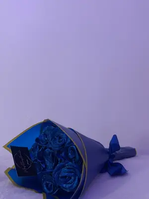 Bouquet de 8 roses bleues - Miniature 5