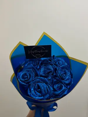 Bouquet de 8 roses bleues - Miniature 3