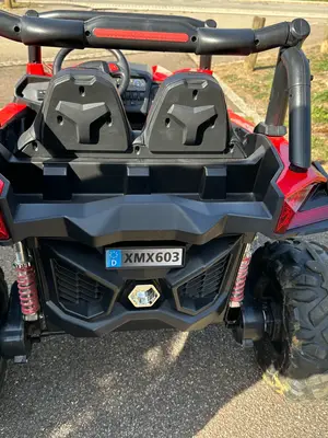 Buggy électrique enfant UTV-MX 2000N, 2 places, rouge et noir