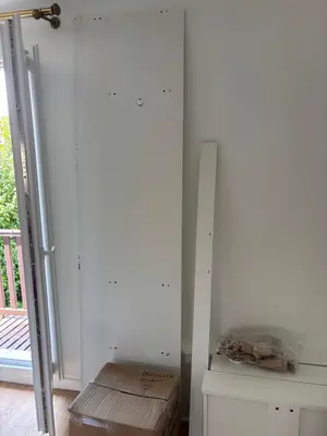 Grande armoire blanche à portes coulissantes 180 x 240 x 60 cm, à réparer - Miniature 5