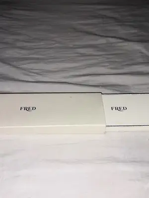 Bracelet Fred Force 10 moyen modèle Or Blanc  en or blanc 750/1000 et câble bleu marine - Miniature 5