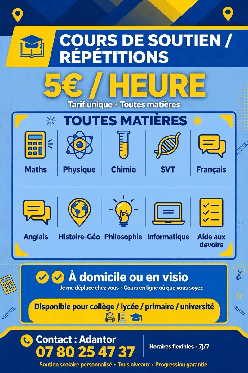 Cours particuliers pour accompagner vos enfants dans leurs répétitions - Photo 1